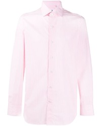 Camicia elegante a righe verticali rosa di Finamore 1925 Napoli