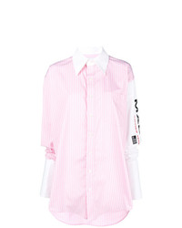 Camicia elegante a righe verticali rosa di Matthew Adams Dolan
