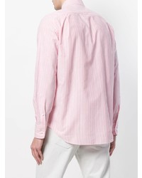 Camicia elegante a righe verticali rosa di Loro Piana