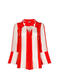 Camicia elegante a righe verticali rossa di Alice + Olivia