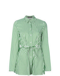 Camicia elegante a righe verticali verde menta