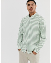 Camicia elegante a righe verticali verde menta di Pull&Bear