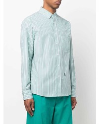 Camicia elegante a righe verticali verde menta di Isabel Marant