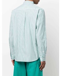 Camicia elegante a righe verticali verde menta di Isabel Marant
