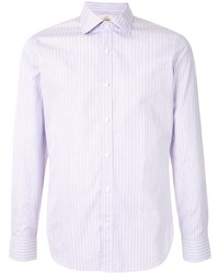 Camicia elegante a righe verticali viola chiaro di Kent & Curwen
