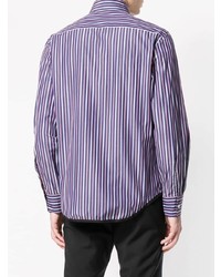 Camicia elegante a righe verticali viola di Lanvin