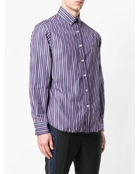 Camicia elegante a righe verticali viola di Lanvin