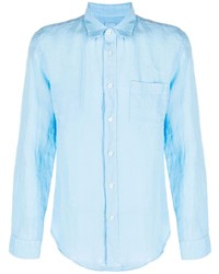 Camicia elegante azzurra di 120% Lino