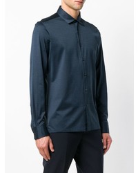 Camicia elegante blu scuro di Ermenegildo Zegna