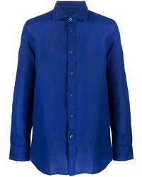 Camicia elegante blu di 120% Lino