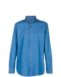 Camicia elegante blu di Ermenegildo Zegna