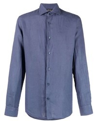 Camicia elegante blu di Z Zegna