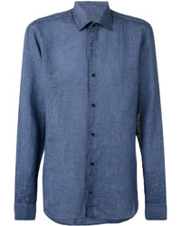 Camicia elegante blu di Z Zegna