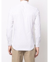 Camicia elegante con stampa cachemire bianca di Etro