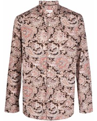 Camicia elegante con stampa cachemire rosa di Tintoria Mattei