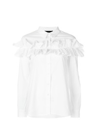 Camicia elegante con volant bianca di Boutique Moschino