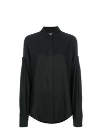 Camicia elegante con volant nera di Saint Laurent