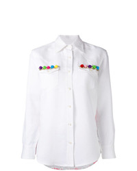 Camicia elegante decorata bianca di Forte Dei Marmi Couture