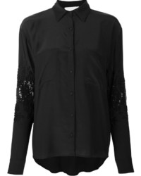 Camicia elegante decorata nera