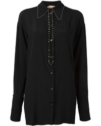 Camicia elegante decorata nera di No.21