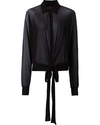 Camicia elegante di chiffon nera di Jean Paul Gaultier