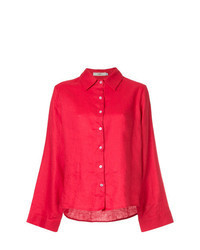 Camicia elegante di lino rossa