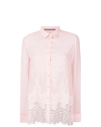 Camicia elegante di pizzo rosa di Ermanno Scervino