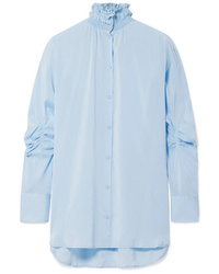 Camicia elegante di seta azzurra di Carven