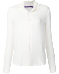 Camicia elegante di seta bianca di Ralph Lauren
