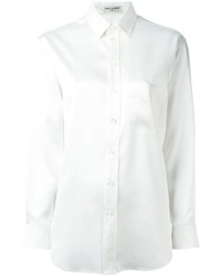 Camicia elegante di seta bianca di Saint Laurent