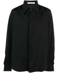 Camicia elegante di seta nera di Bianca Saunders