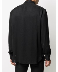 Camicia elegante di seta nera di Saint Laurent