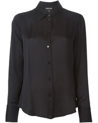Camicia elegante di seta nera di Giorgio Armani