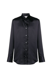 Camicia elegante di seta nera di Maison Margiela