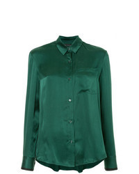 Camicia elegante di seta verde