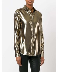 Camicia elegante dorata di Saint Laurent