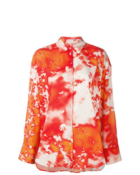 Camicia elegante effetto tie-dye arancione di MSGM