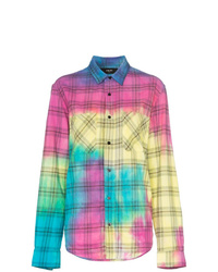 Camicia elegante effetto tie-dye multicolore