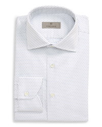 Camicia elegante geometrica bianca e blu