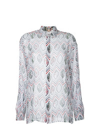 Camicia elegante geometrica bianca di Giambattista Valli