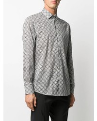 Camicia elegante geometrica grigia di Etro