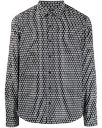 Camicia elegante geometrica nera di Michael Kors