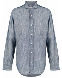 Camicia elegante in chambray azzurra di Eleventy