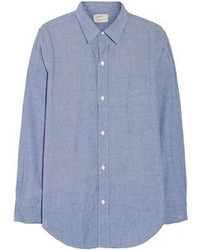 Camicia elegante in chambray blu