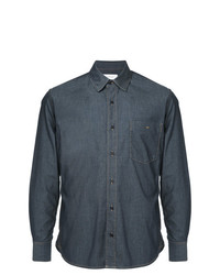 Camicia elegante in chambray blu scuro di Cerruti 1881