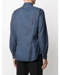 Camicia elegante in chambray blu scuro di Boglioli