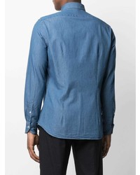 Camicia elegante in chambray blu scuro di Xacus