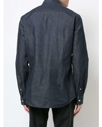 Camicia elegante in chambray blu scuro di Calvin Klein 205W39nyc