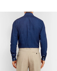 Camicia elegante in chambray blu scuro di Favourbrook