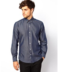 Camicia elegante in chambray blu scuro di Red Eleven